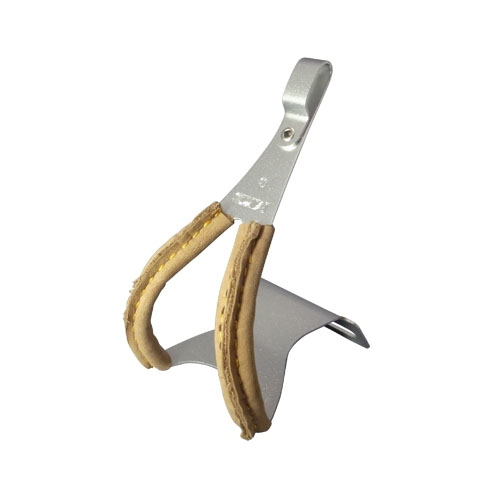 MKS(三ヶ島) TOE CLIP ALLOY w/leather 皮付きアルミ製トゥクリップ
