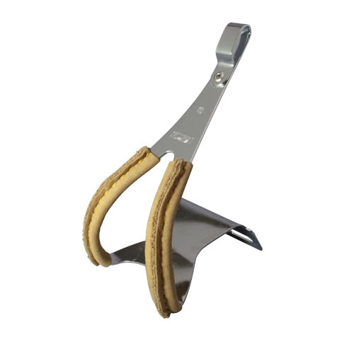 MKS(三ヶ島) TOE CLIP STEEL w/leather 皮付き鉄製トゥクリップ