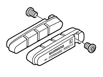 Shimano(シマノ) R55C+1 ブレーキシュー/固定ネジ(ペア)