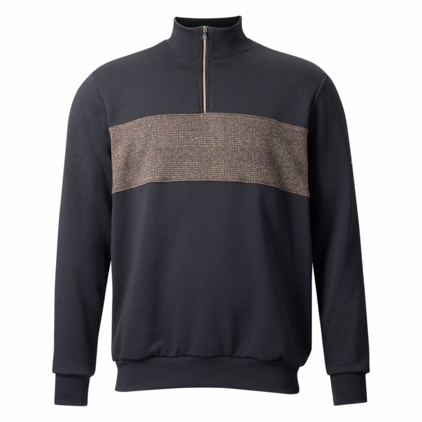 PEARLIZUMI(パールイズミ) 9340-BL クラッシックハーフジップスウェット 1.ブラック 15度対応 シティライドフィット