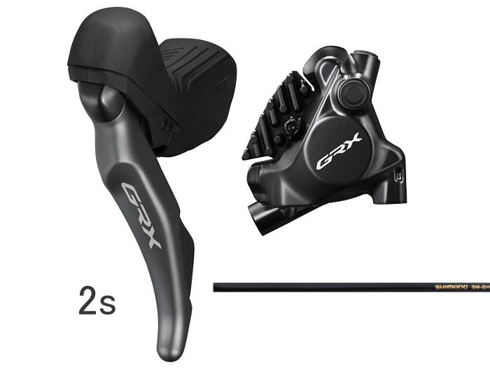 Shimano (シマノ) GRX Jキット ST-RX820-L 左レバー/BR-RX820-R DISCキャリパー リア用 1700mmホース セット