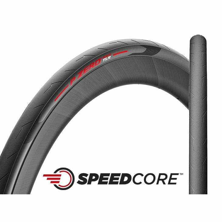 PIRELLI (ピレリ) P ZERO RACE TLR SPEEDCORE ロードチューブレスレディタイヤ RED 700×26C