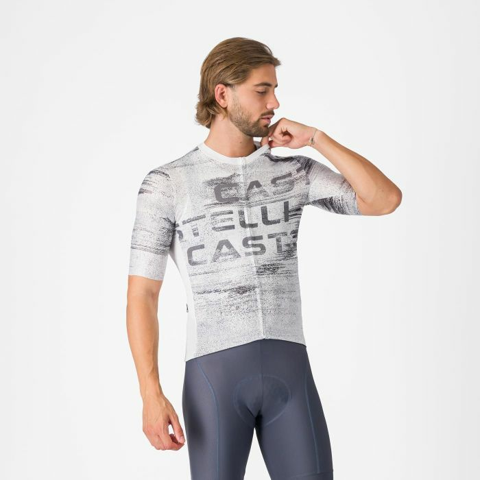 CASTELLI (カステリ) 4526018 STRATUS LOGO JERSEY ストラトスロゴジャージ 001 WHITE/SMOKY GRAY 2026年春夏モデル