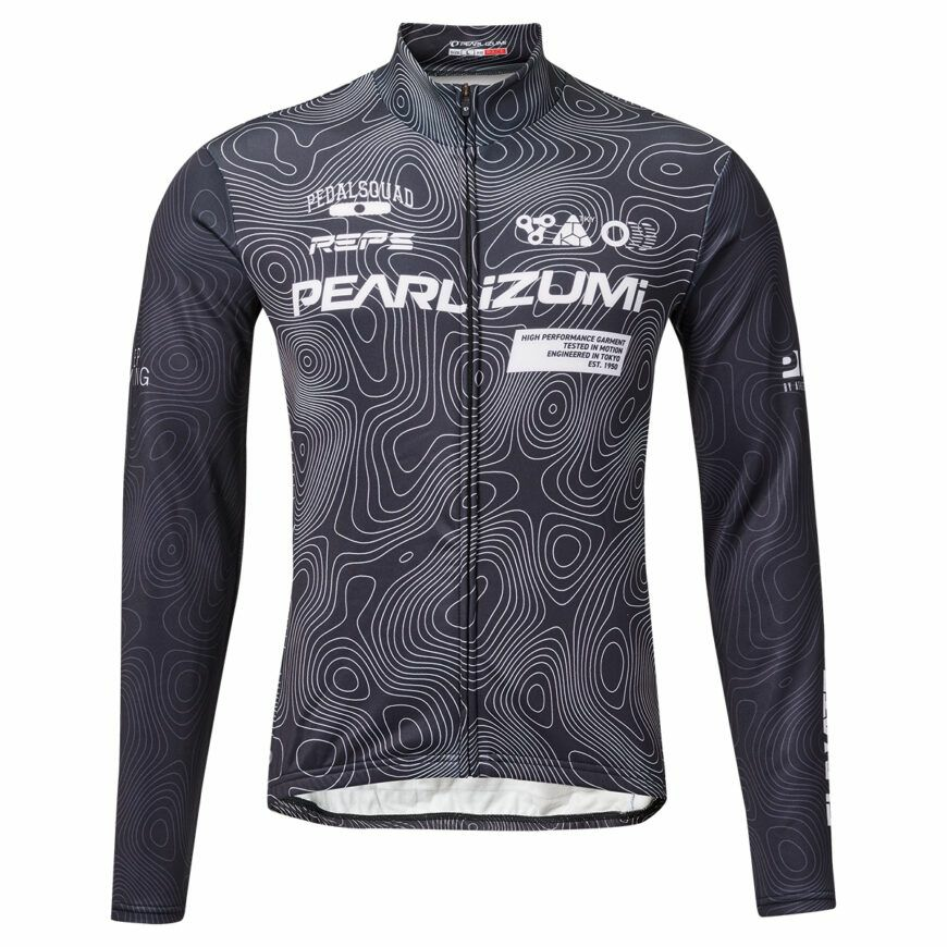 PEARLIZUMI (パールイズミ) 3455-BL プリントベーシックジャージ 14.パールブラック 15度対応メンズジャージ 2026年秋冬モデル