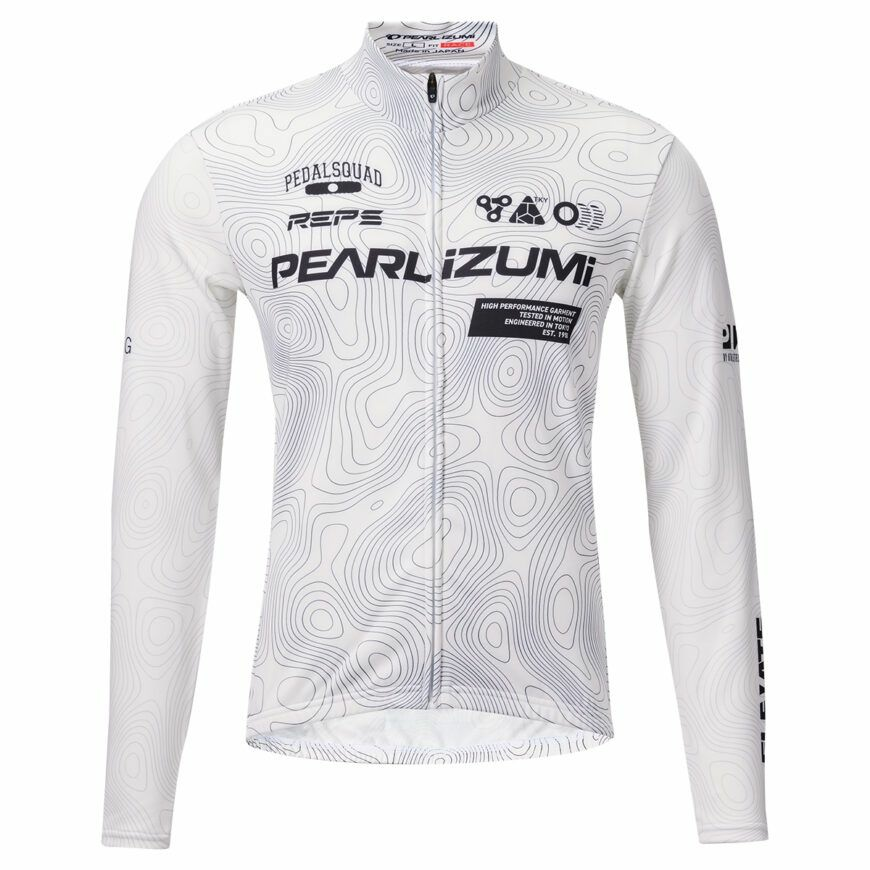 PEARLIZUMI (パールイズミ) 3455-BL プリントベーシックジャージ 15.パールホワイト 15度対応メンズジャージ 2026年秋冬モデル