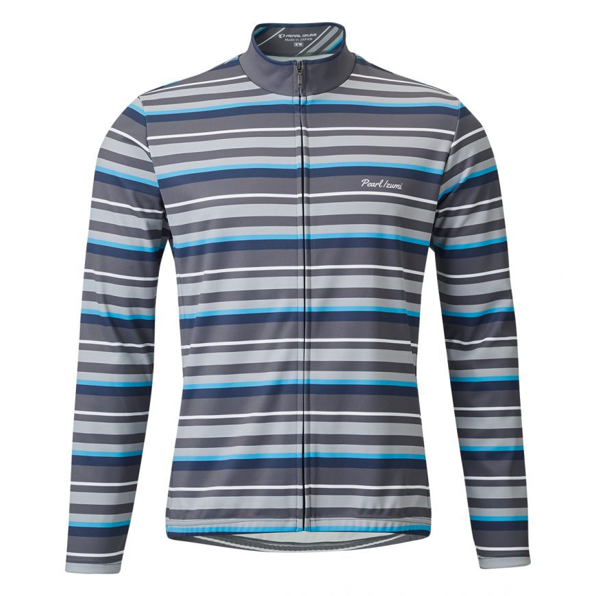 PEARLIZUMI(パールイズミ) 9334-BL シティライドウォームプリントジャージ 4.グレーボーダー 15度対応 ユニセックス