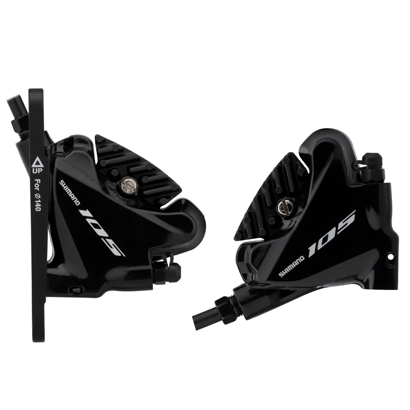 Shimano (シマノ) 105 BR-R7070 油圧ディスクブレーキキャリパー 前後セット フィン付レジンパッド ブラック