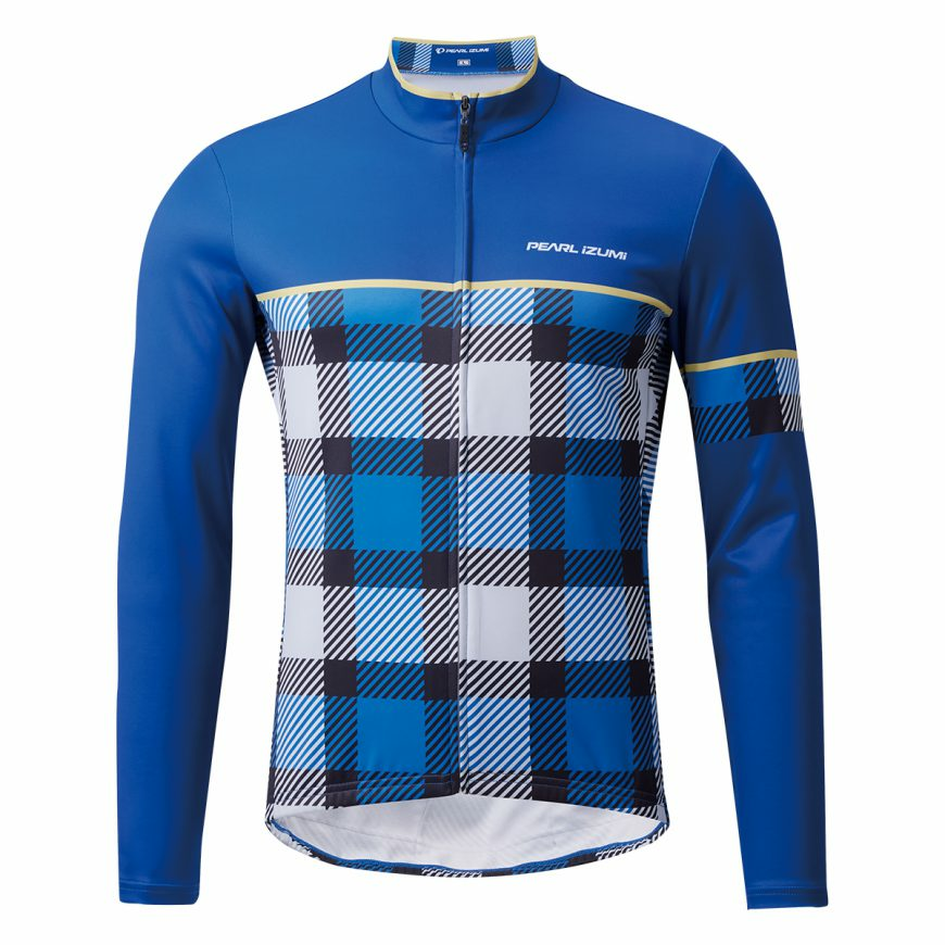 PEARLIZUMI(パールイズミ) 3400-BL コンフォートウインタージャージ 4.ブルーチェック ベーシックフィット 15度対応